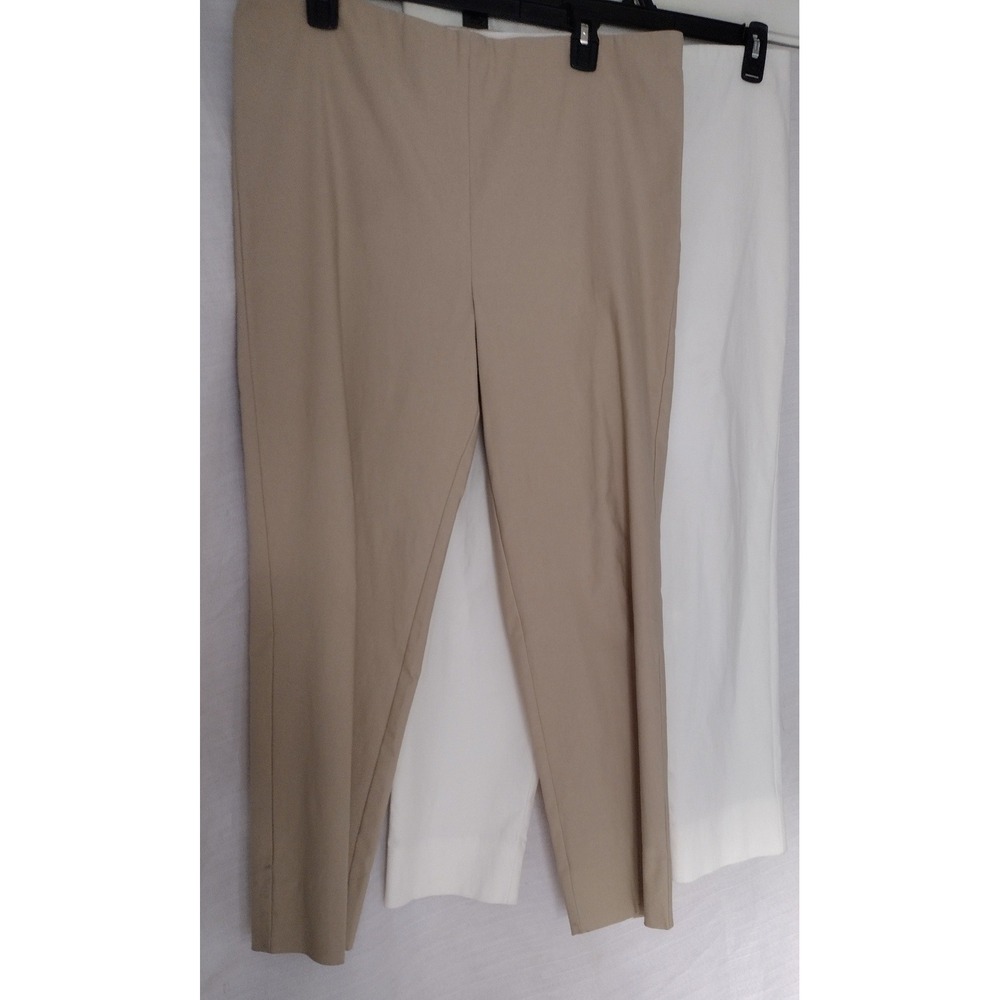 Sara Campbell Women's XL Ankle Pants Set of 2 White Khaki Slim Fit Stretch